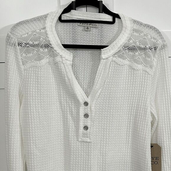 Frye and Co. Womens Long Sleeve Ribbed Henley Shirt - M - NWT - Picture 5 of 6